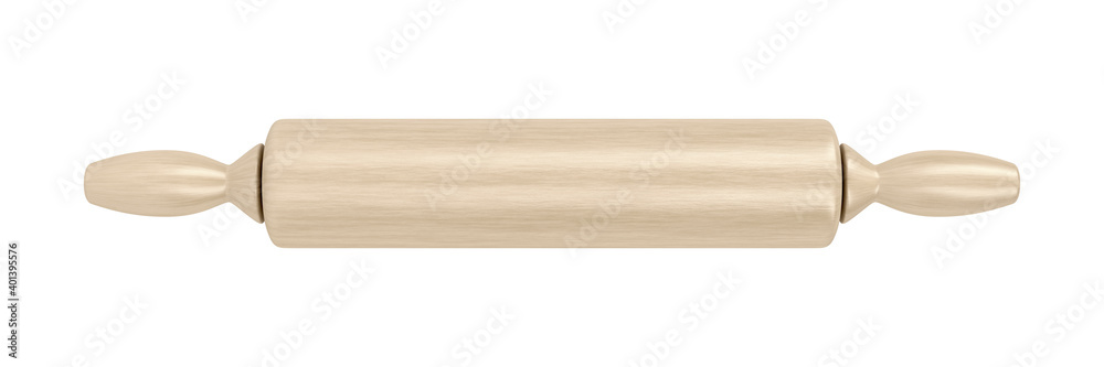 Wooden rolling pin isolated on white background Wooden rolling pin isolated on white background