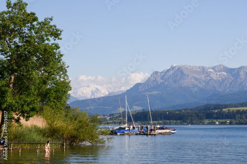 Sursee, alpine lake in canton Lucerne, central Switzerland © lucazzitto