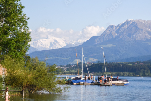 Sursee, alpine lake in canton Lucerne, central Switzerland © lucazzitto