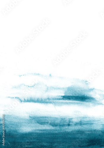 abstract painting of the dark deep ocean. watercolor painting texture in details for design background. used as wallpaper designs, greeting cards, posters, business cards, etc.