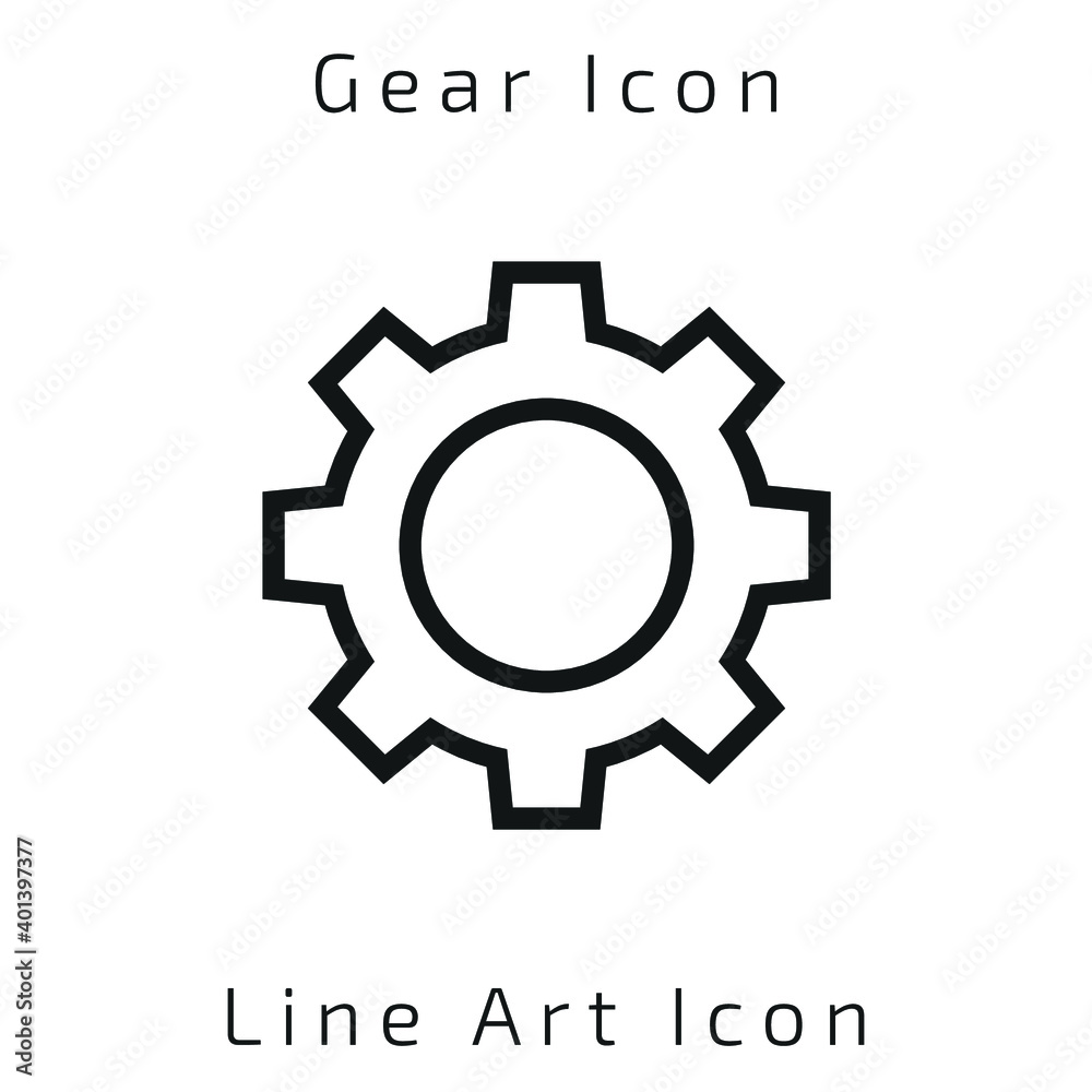 Editable Gear or Cogwheel Line Art Icon Using For Your Presentation, Website And Application, Setting Icon Editable Gear or Cogwheel Line Art Icon Using For Your Presentation, Website And Application, Setting Icon