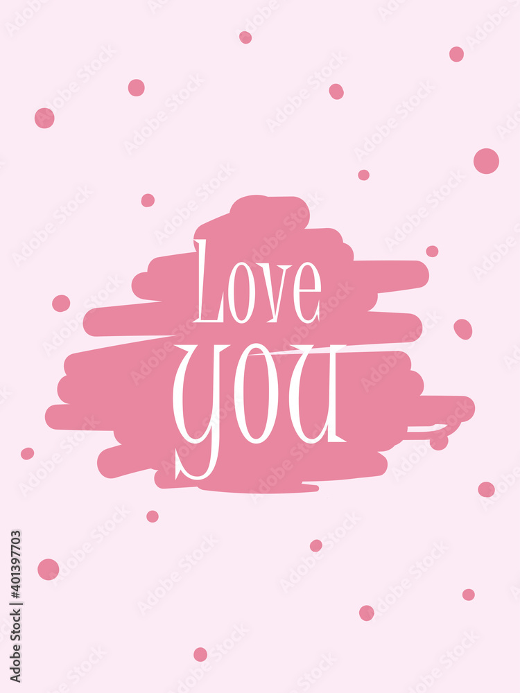 pointed love you card vector design