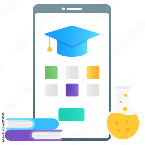 
Modern flat gradient vector of education app, study app
