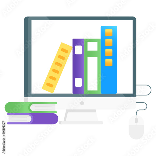 
Digital library in editable style vector, ebooks 
