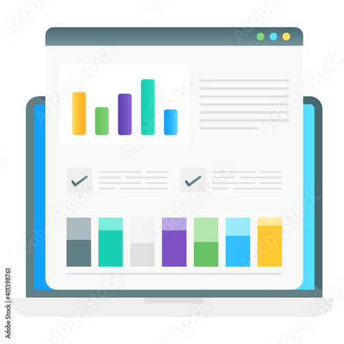 
vector of web analytics in gradient style, business infographic website 
