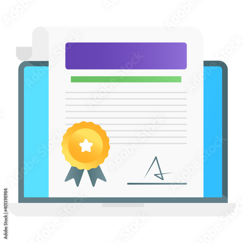 
Online certificate vector, digital diploma
