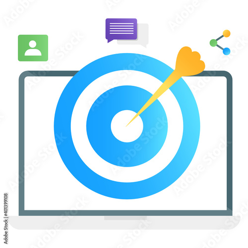 
Modern flat gradient vector of target market 
