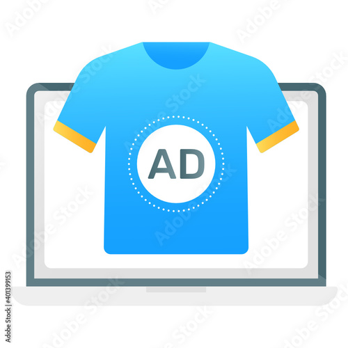 
A modern flat gradient vector of sponsored ad 
