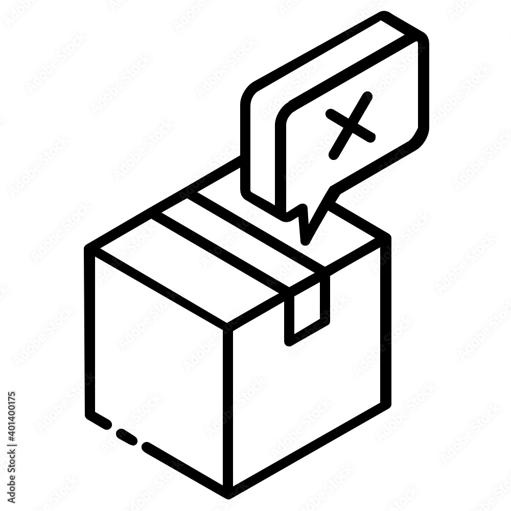 Cardboard with cross sign, rejected parcel icon
Cardboard with cross sign, rejected parcel icon