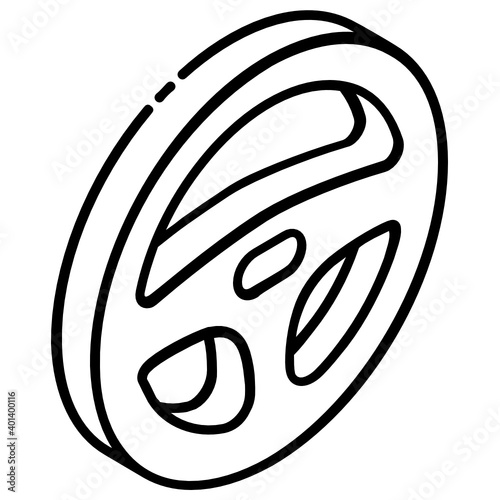 
Glyph isometric design of car steering icon
