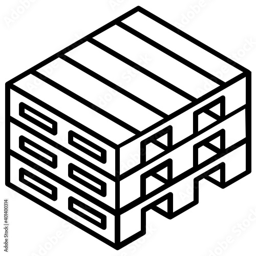 
Editable design of wooden pallets icon
