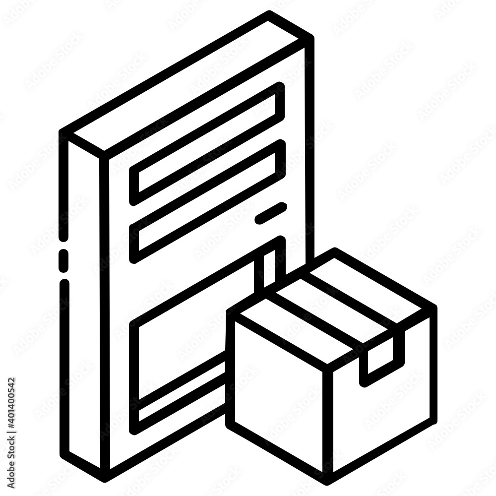 Cardboard with paper, concept of logistic document icon
Cardboard with paper, concept of logistic document icon