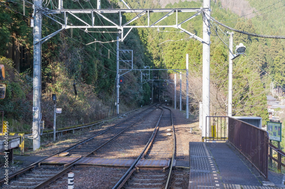 Eizan Electric Railway Kurama Line Ninose Station, Kurama Ninose Town, Sakyo Ward, Kyoto City, Kyoto Prefecture.