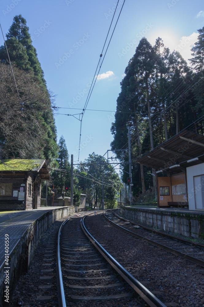 Eizan Electric Railway Kurama Line Ninose Station, Kurama Ninose Town, Sakyo Ward, Kyoto City, Kyoto Prefecture.