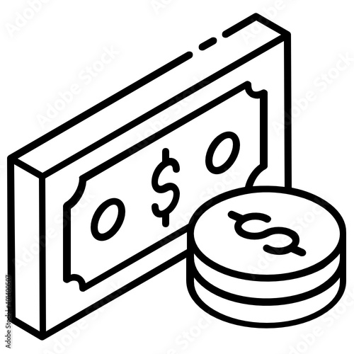 
Editable glyph isometric design of finance
