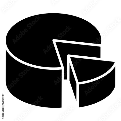 
Pie chart glyph isometric icon showing business statistics 

