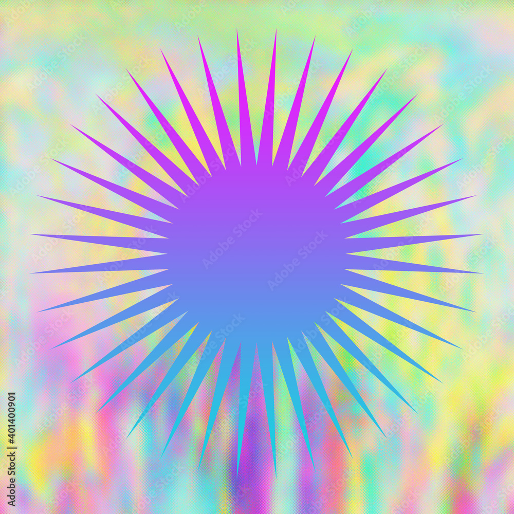 An abstract iridescent star burst shape background image. An abstract iridescent star burst shape background image.