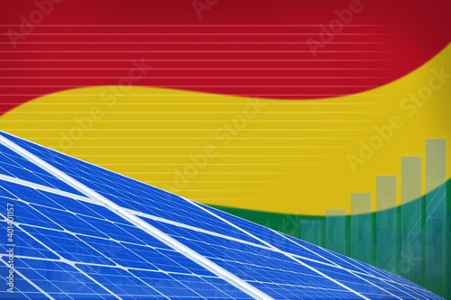 Bolivia solar energy power digital graph concept - modern natural energy industrial illustration. 3D Illustration