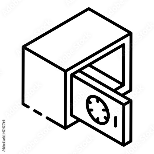 
Bank locker glyph isometric icon, safe box 
