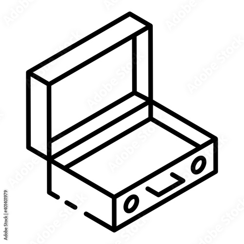 
Editable glyph isometric design of chest box.
