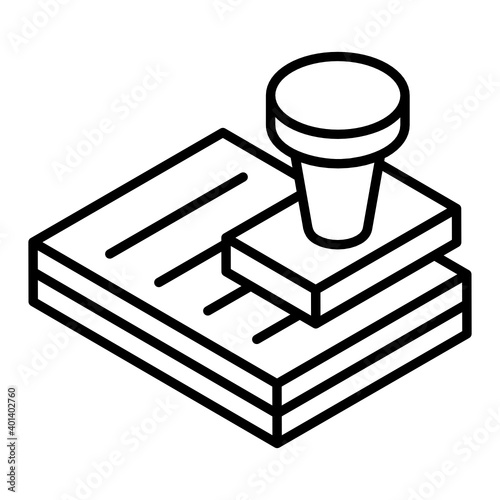 
Glyph isometric design of stamp document icon

