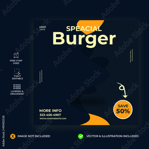 Social media food banner template