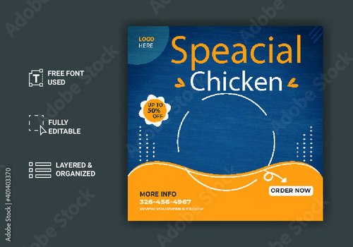 Social media food banner template