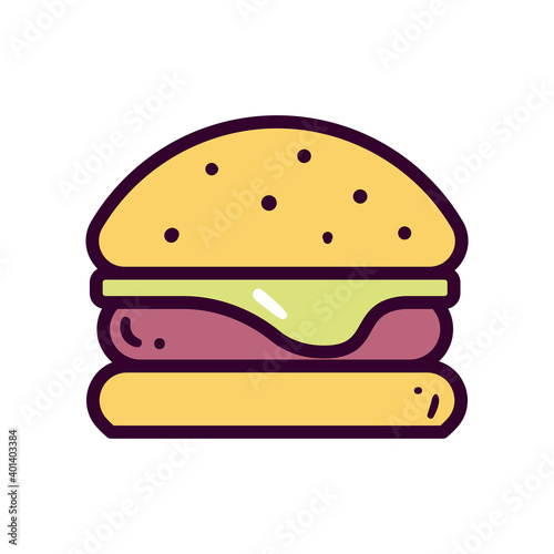 hamburger line and fill style icon vector design