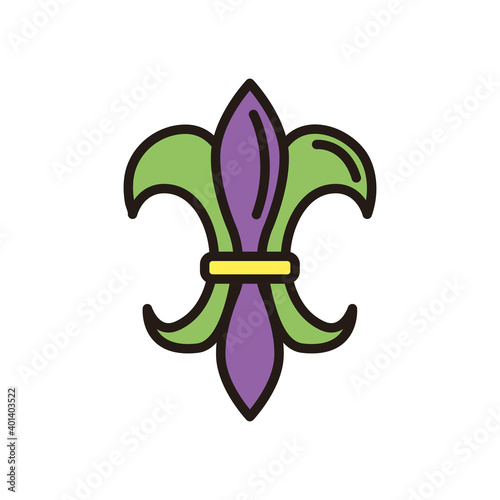 mardi gras lis flower icon vector design
