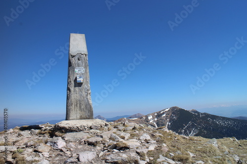 Monument on top of Maly Fatransky Krivan peak in Mala fatra mountains, Slovakia