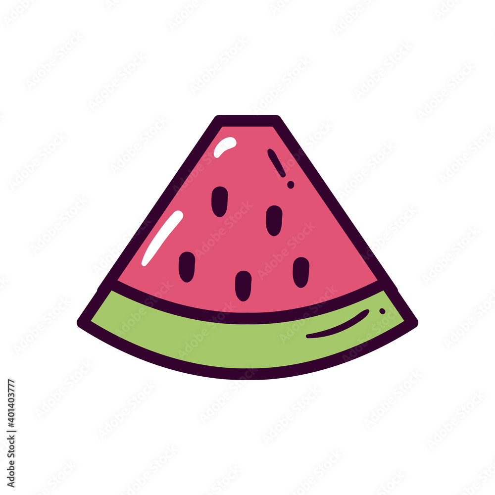 watermelon fruit line and fill style icon vector design watermelon fruit line and fill style icon vector design