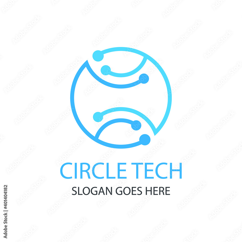 Circle Technology Icon. Vector tech, network, information, circle logo design. Stock illustration Circle Technology Icon. Vector tech, network, information, circle logo design. Stock illustration