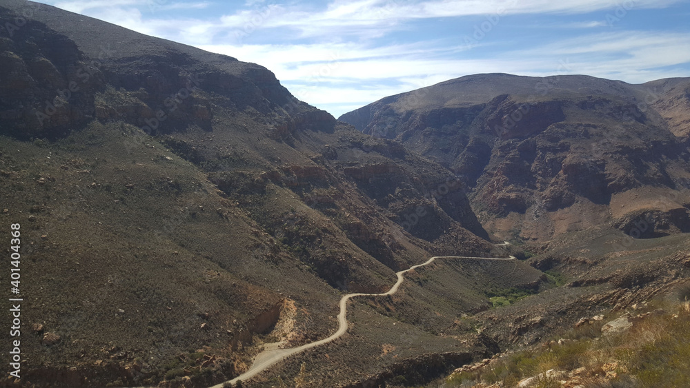 Scenery of the Swartberg Pass in South Africa