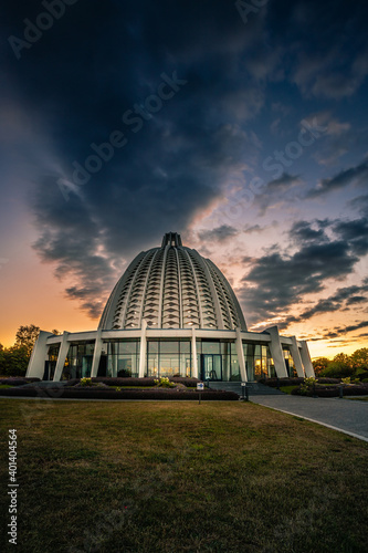 Bahai Temple in Germany Hessen Hofheim at sunrise. Nice light and great photos