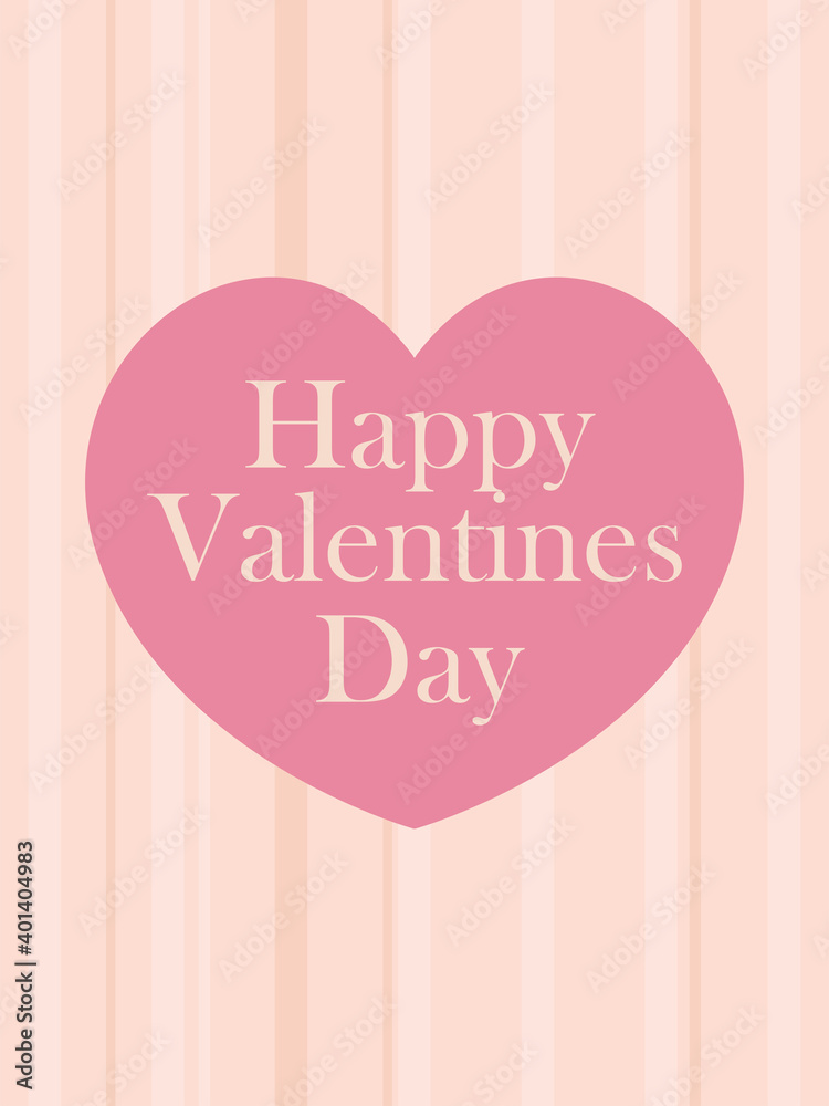 happy valentines day card with heart and lines vector design