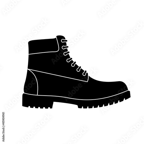 Boot icon. Hiking boots icon isolated. Vector illustration. photo