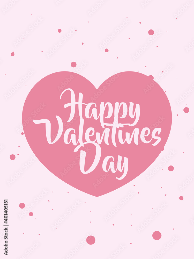 happy valentines day card with heart vector design