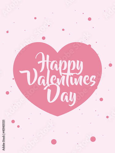 happy valentines day card with heart vector design