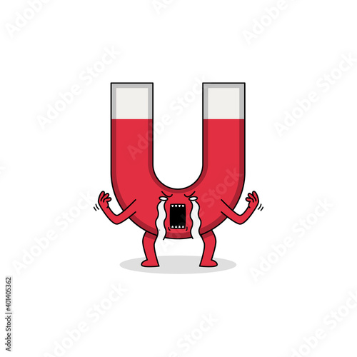 Cute magnet cartoon character crying