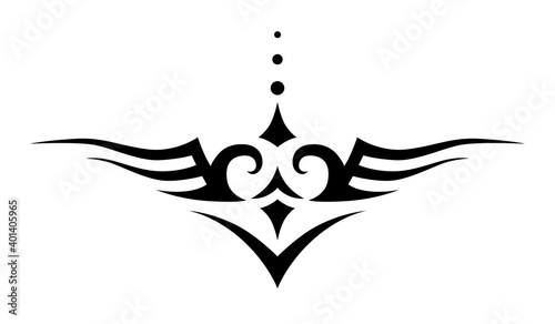 Tribal tattoo. Vector frame border pattern ornament decor.	
