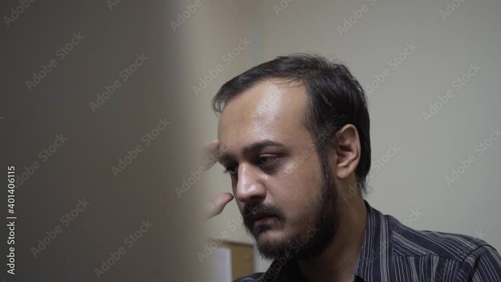 depressed and exhausted man in the office depressed and exhausted man in the office