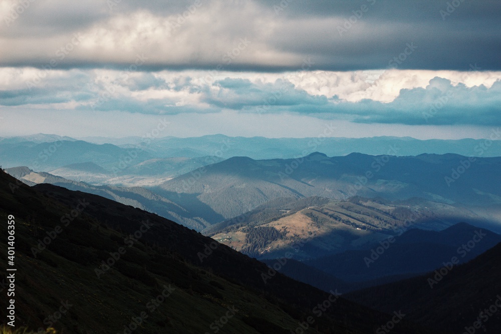 Fototapeta premium mountains and clouds, carpathians