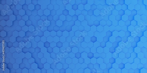 3d abstract blue gradient hexagonal background, hexagon shape wallpaper © supakritleela
