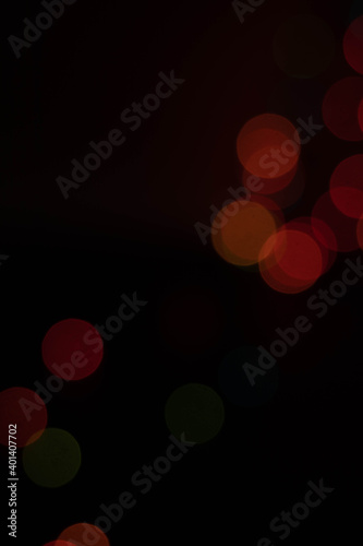 Blur bokeh circle on black background at night