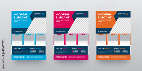 Modern Real Estate Home Sale Flyer Template Design