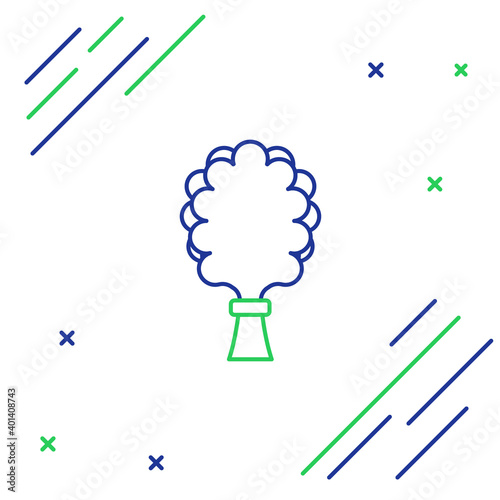 Line Sauna broom icon isolated on white background. Broom from birch twigs, branches for Russian steam bath, sauna, washhouse. Colorful outline concept. Vector.