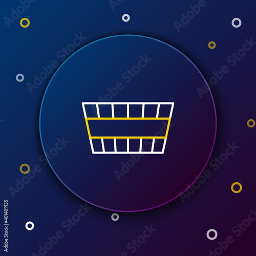 Line Sauna bucket icon isolated on blue background. Colorful outline concept. Vector.