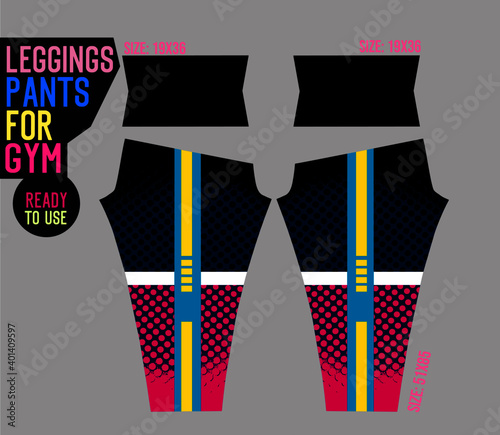 fitness leggings pants vector with mold and ready to use 