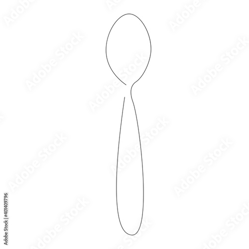 Spoon silhouette line drawing vector illustration