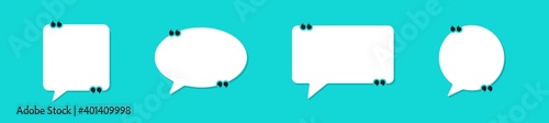 Set speech bubbles, quote frames blank templates set, textbox isolated on color background